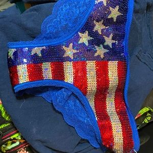 Glitter shiny American flag panties Victoria Secret